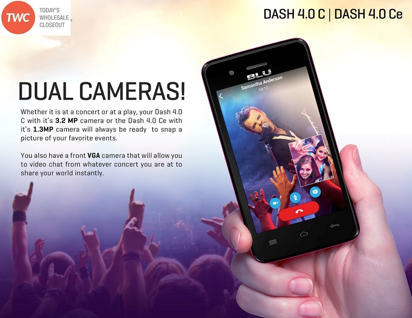 What are some of the features of the Blu Dash 3.2 cell phone?
